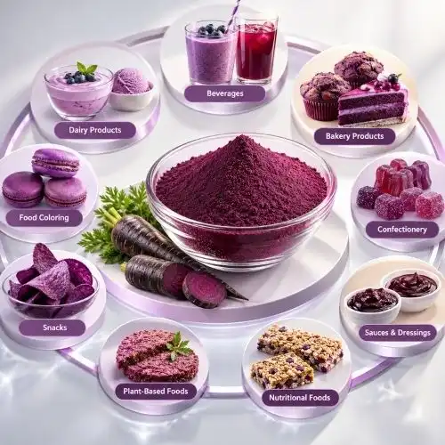 Which foods use black carrot anthocyanin extract?